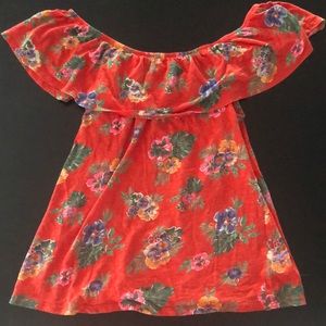 Off shoulder tropical top